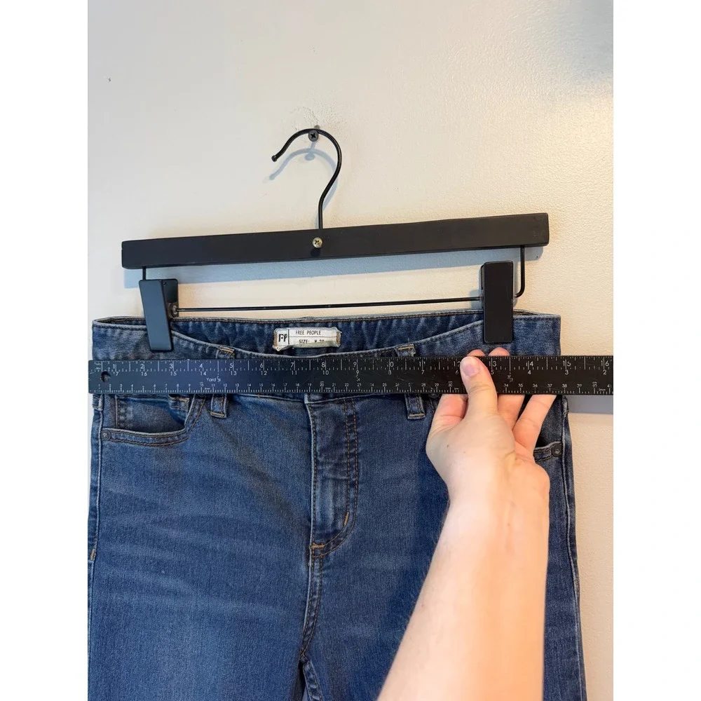 Free‎ People Womens Distressed Skinny Jeans Blue Size 28 Knee Slit Denim 61855